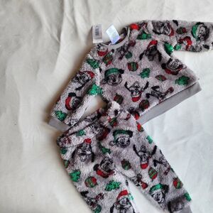 Mickey Mouse Baby Christmas Faux Sherpa Top and Joggers Set, 2-Piece